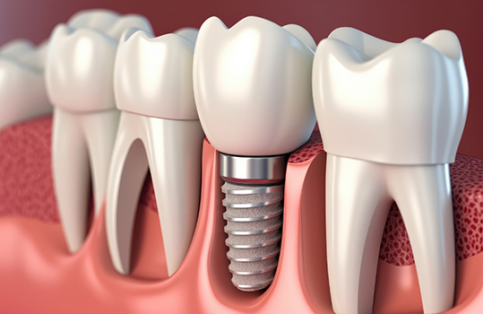 Illustration of dental implant in Montague inserted in jaw